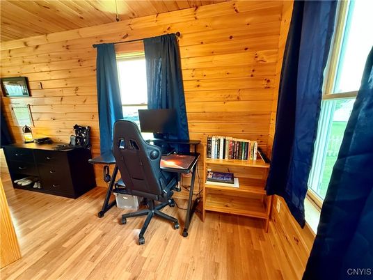 Home Office, Interior, Wooden Ceilings, Wood Texture Flooring, Wooden Walls
