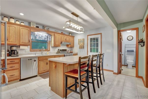 Interior, Kitchen, Pendant Lights, Recessed Lighting, Stainless Steel Appliances
