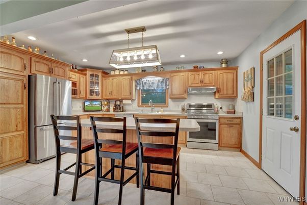 Interior, Kitchen, Pendant Lights, Recessed Lighting, Stainless Steel Appliances
