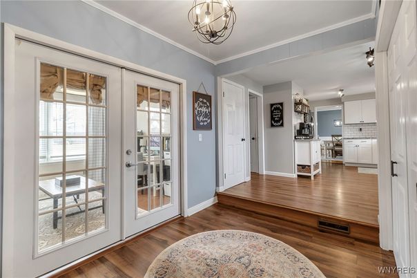 Chandelier, Interior, Kitchen, Pendant Lights, Wood Texture Flooring