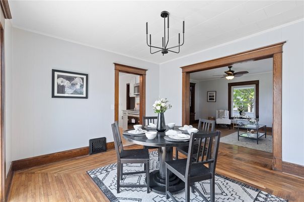 Chandelier, Dining room, Interior, Wood Texture Flooring