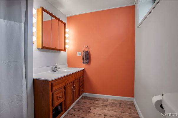 Bathroom, Dual Sink Vanities, Interior, Wood Texture Flooring
