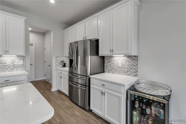 Interior, Kitchen, Recessed Lighting, Wood Texture Flooring
