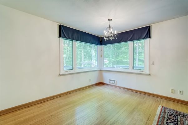 Chandelier, Empty room, Interior, Wood Texture Flooring