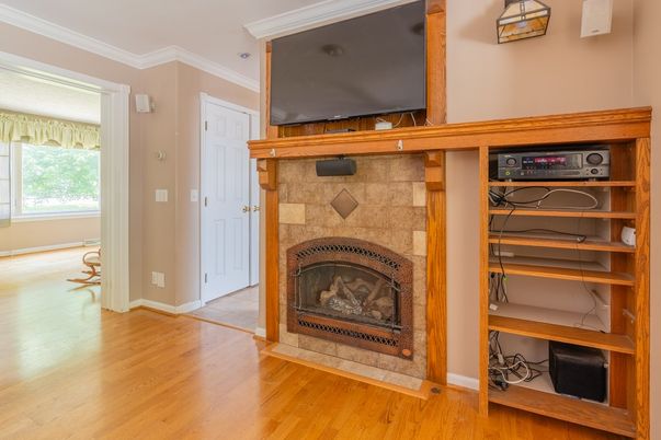 Fireplace, Interior, Wood Texture Flooring