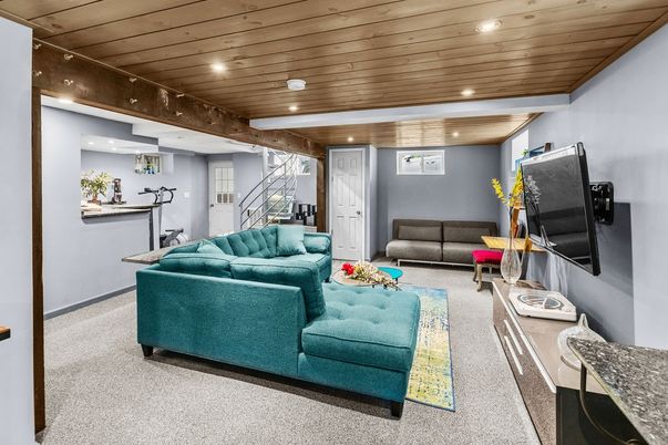 Interior, Living room, Recessed Lighting, Wooden Ceilings