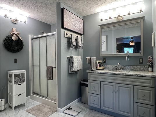 Bathroom, Glass Shower, Interior, Marble