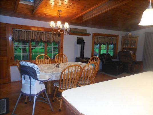 Chandelier, Dining room, Fireplace, Interior, Living room, Wooden Beams, Wooden Ceilings, Wood Texture Flooring