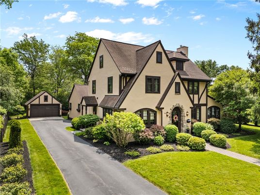 Backyard, Detached Garage, Exterior, Facade, Tudor Revival