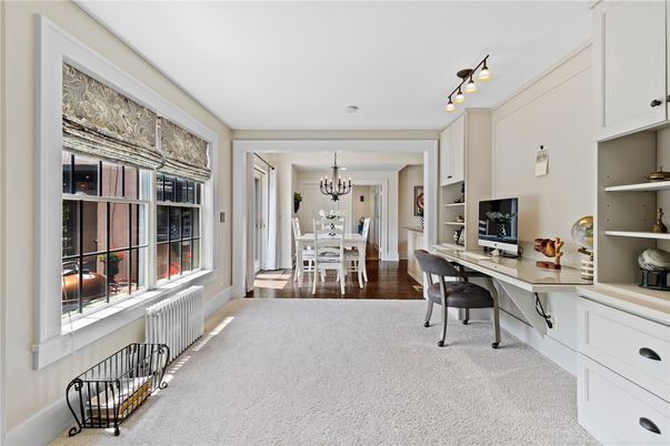 Chandelier, Home Office, Interior, Wood Texture Flooring