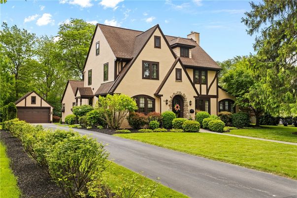 Backyard, Detached Garage, Exterior, Facade, Tudor Revival