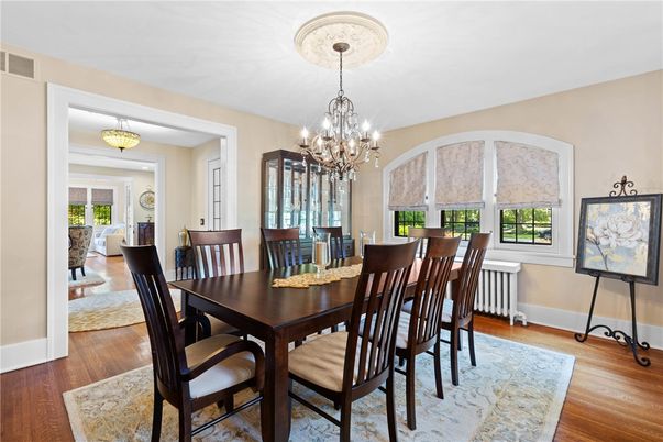 Chandelier, Dining room, Interior, Wood Texture Flooring