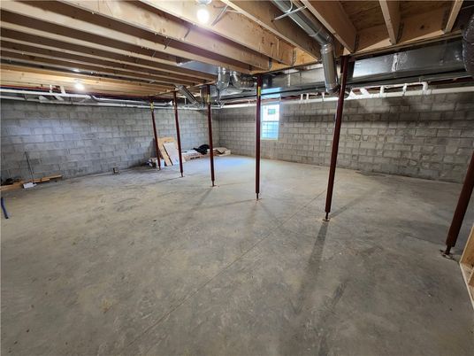 Garage, Interior, Stone Walls, Wooden Beams