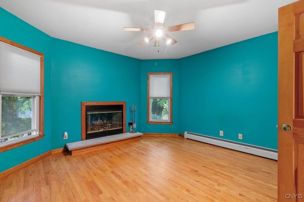 Empty room, Fireplace, Interior, Wood Texture Flooring