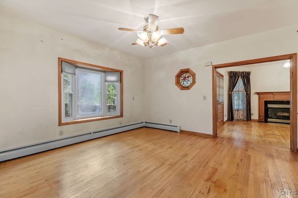 Empty room, Fireplace, Interior, Wood Texture Flooring
