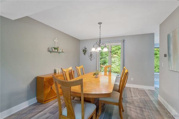 Chandelier, Dining room, Interior, Pendant Lights, Wood Texture Flooring