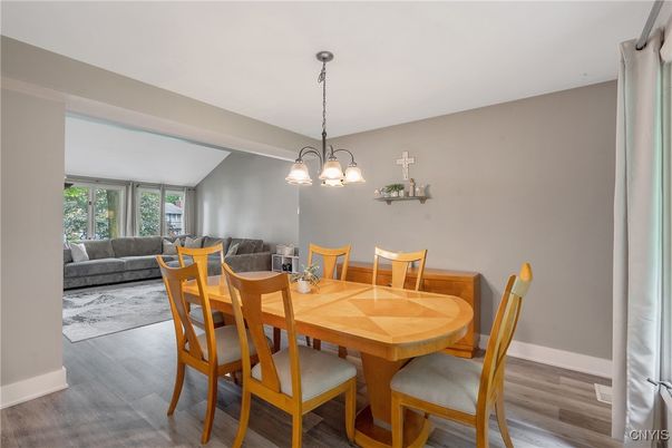 Chandelier, Dining room, Interior, Pendant Lights, Wood Texture Flooring