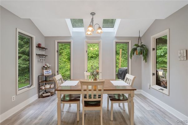 Chandelier, Dining room, Interior, Wood Texture Flooring