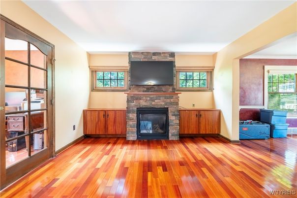 Fireplace, Interior, Wood Texture Flooring