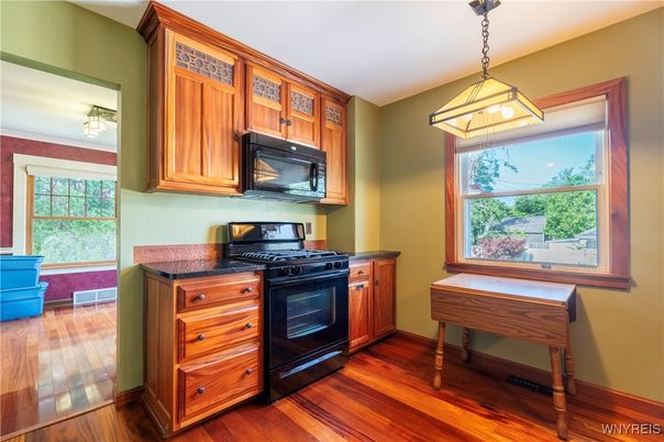 Interior, Kitchen, Pendant Lights, Wood Texture Flooring