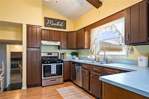 Interior, Kitchen, Wood Texture Flooring