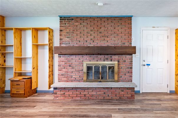 Fireplace, Interior, Stone Walls, Wood Texture Flooring