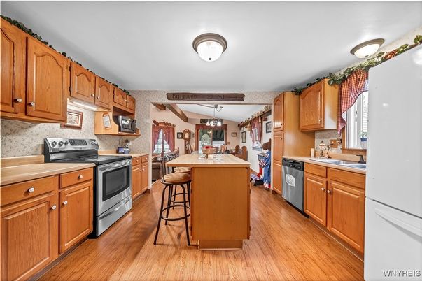 Interior, Kitchen, Wood Texture Flooring