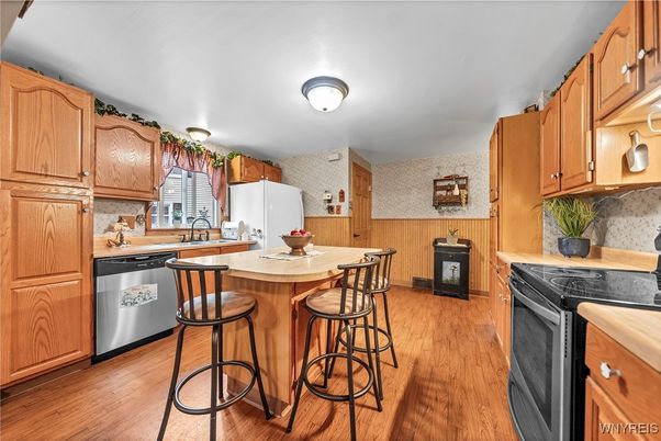 Interior, Kitchen, Wood Texture Flooring