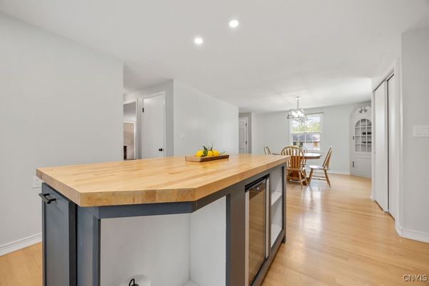 Chandelier, Dining room, Interior, Kitchen, Recessed Lighting, Wood Texture Flooring