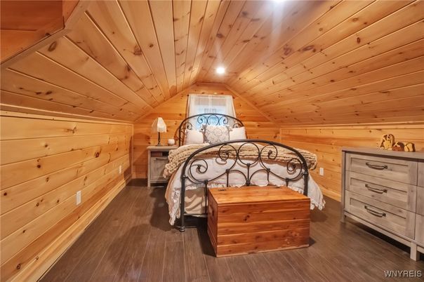Bedroom, Interior, Wooden Ceilings, Wood Texture Flooring, Wooden Walls