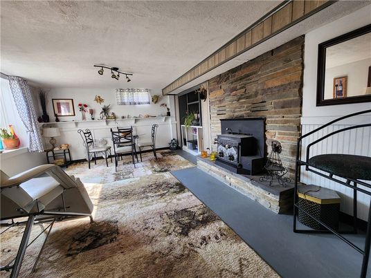 Dining room, Fireplace, Interior, Stone Walls