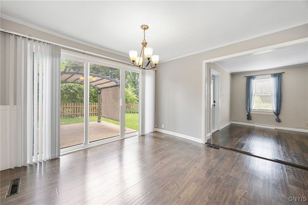 Chandelier, Empty room, Interior, Wood Texture Flooring