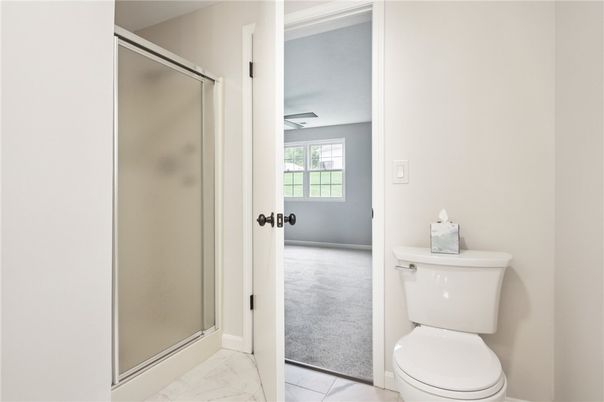 Bathroom, Glass Shower, Interior, Marble