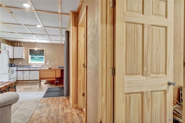 Interior, Kitchen, Recessed Lighting, Wood Texture Flooring