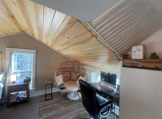 Home Office, Interior, Wooden Ceilings, Wood Texture Flooring