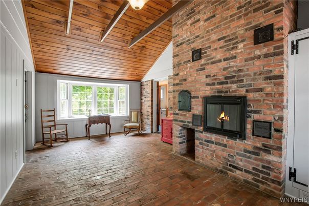Fireplace, Interior, Stone Walls, Wooden Beams, Wooden Ceilings, Wood Texture Flooring
