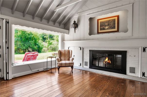 Fireplace, Interior, Wood Texture Flooring