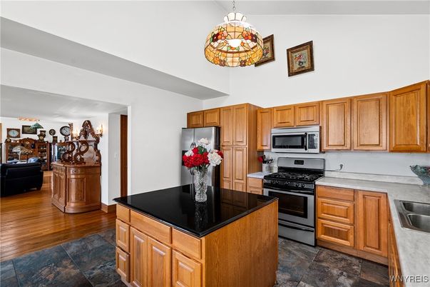Interior, Kitchen, Stainless Steel Appliances, Wood Texture Flooring