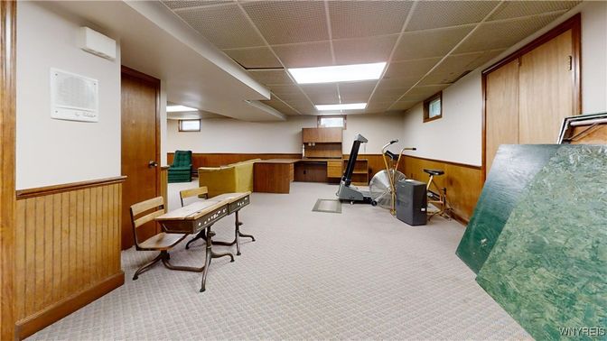 Fitness Equipment, Home Office, Interior, Recessed Lighting, Wooden Walls
