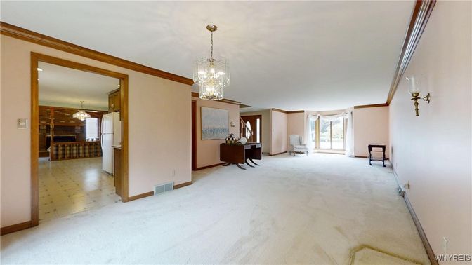 Chandelier, Empty room, Interior