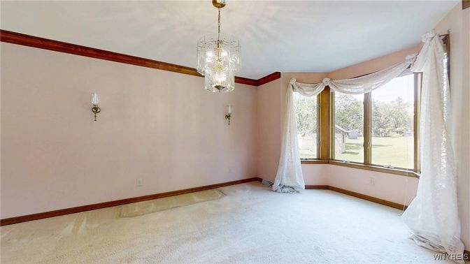 Chandelier, Empty room, Interior