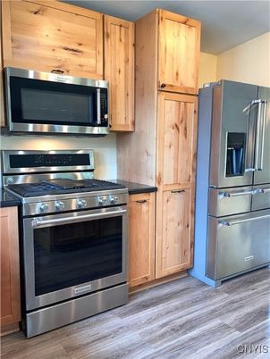 Interior, Kitchen, Stainless Steel Appliances, Wood Texture Flooring