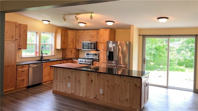 Interior, Kitchen, Stainless Steel Appliances, Wood Texture Flooring