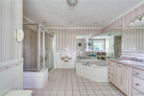Bathroom, Dual Sink Vanities, Glass Shower, Interior