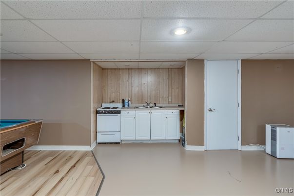 Billiard Table, Game Room, Interior, Kitchen, Recessed Lighting, Wood Texture Flooring