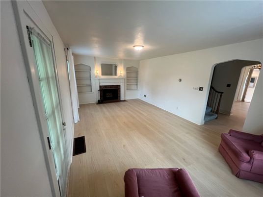 Empty room, Fireplace, Interior, Wood Texture Flooring