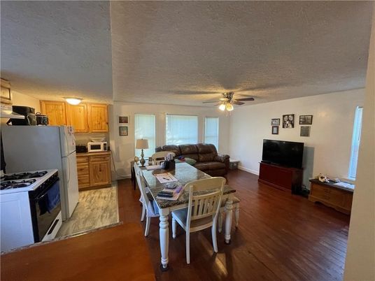 Dining room, Interior, Kitchen, Living room, Wood Texture Flooring