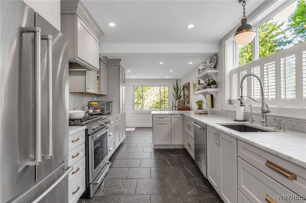 Interior, Kitchen, Pendant Lights, Recessed Lighting, Stainless Steel Appliances