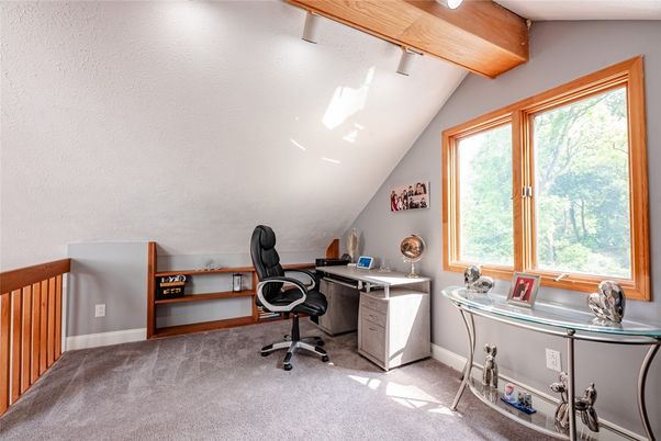 Home Office, Interior, Wooden Beams