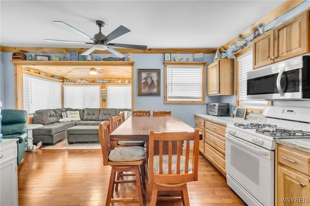 Dining room, Interior, Kitchen, Living room, Wood Texture Flooring